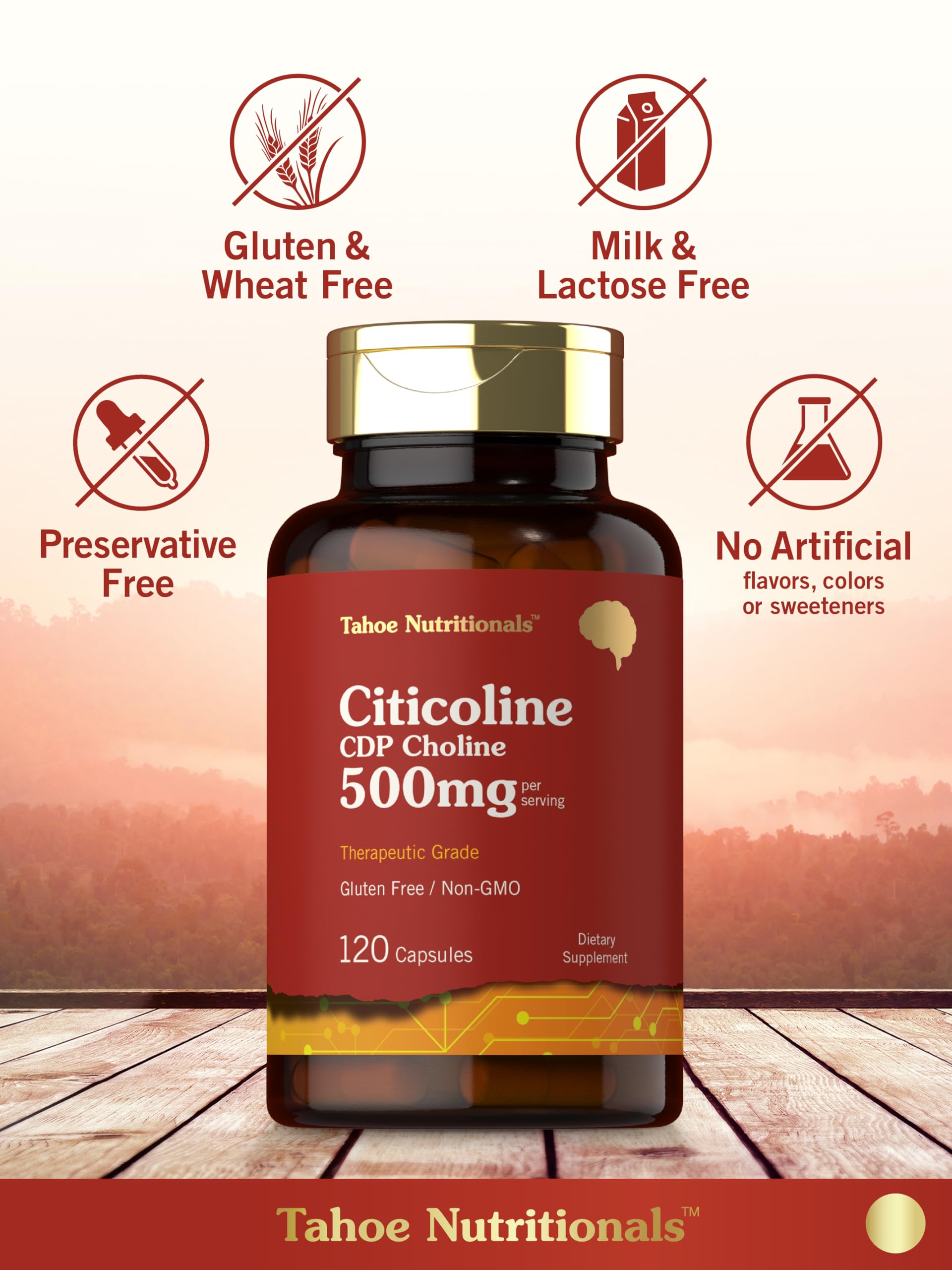 Tahoe Nutritionals etiqueta nutricional en foco con ingredientes y dosis