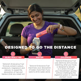 Tailwind Nutrition bebida preparada en una botella durante una ruta, hidratación inmediata