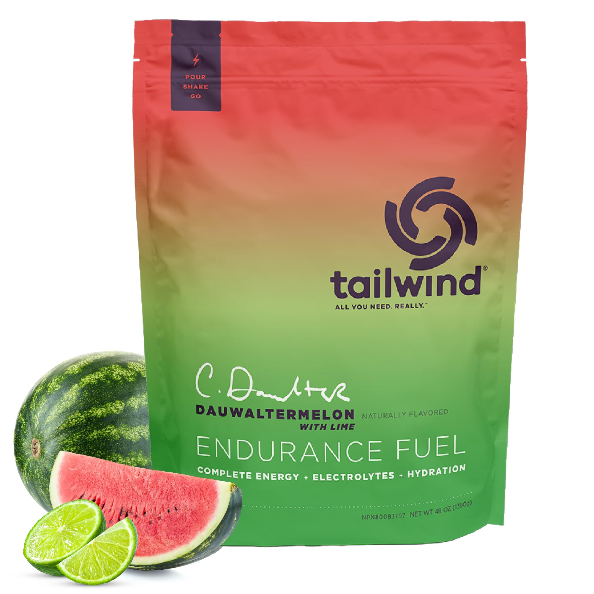 Tailwind Nutrition frente del producto Dauwaltermelon mostrando diseño y cantidad