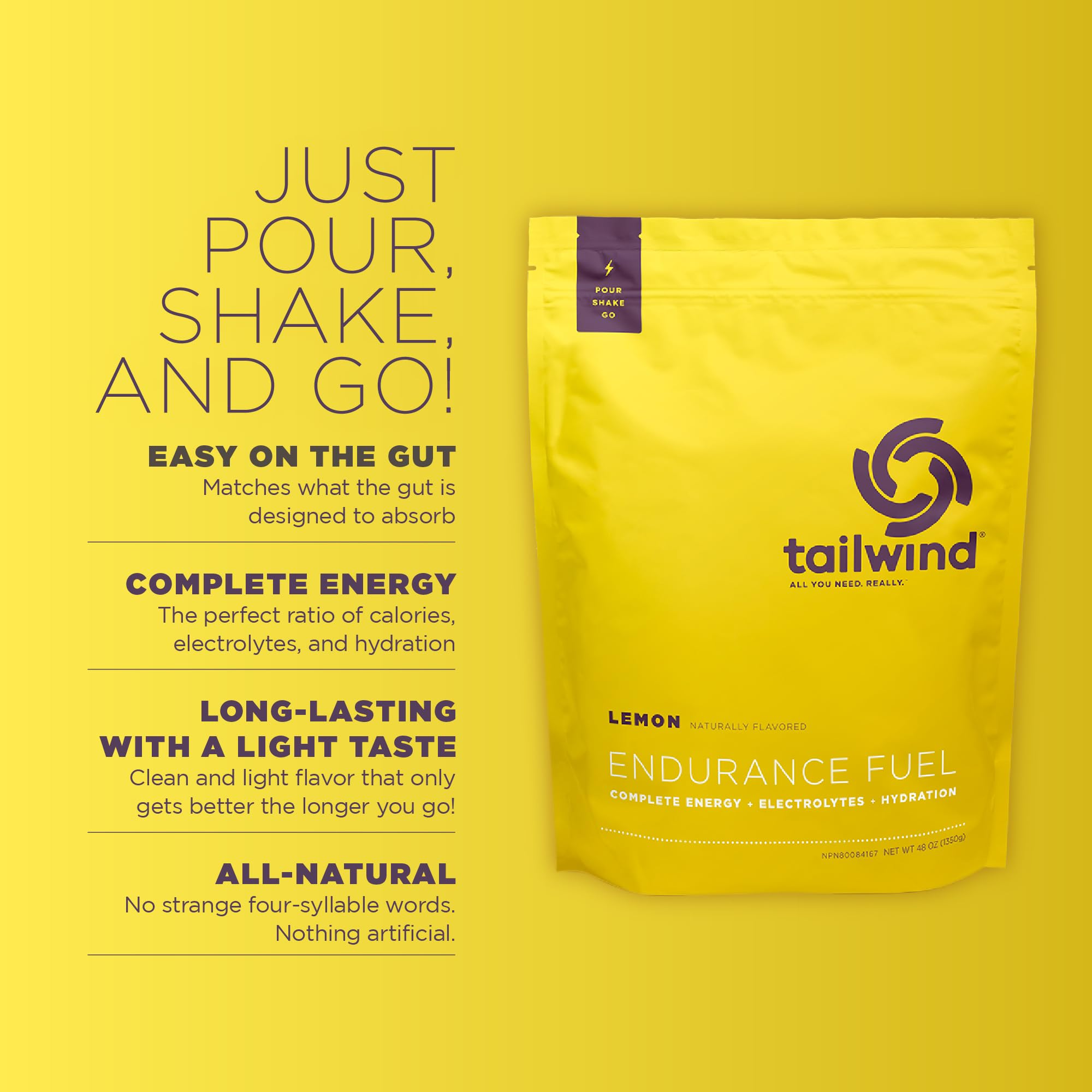 Tailwind Nutrition polvo limón en primer plano que revela textura fina y mezcla fácil