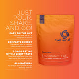 Tailwind Nutrition polvo naranja textura fina para disolución rápida y digestión fácil