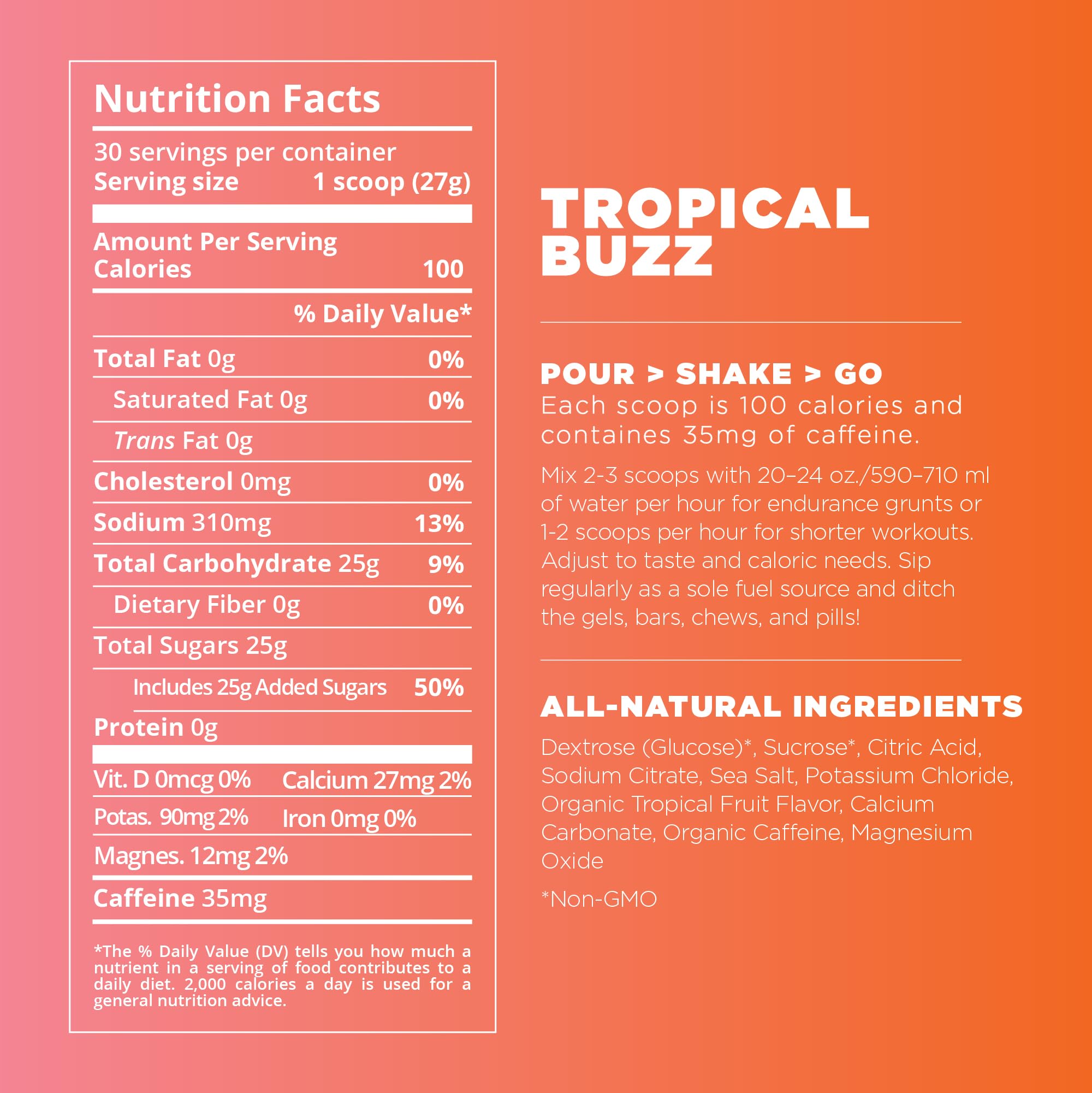 Tailwind Nutrition comparativa de tamaño del envase para 50 porciones