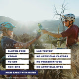 Tailwind detalle del polvo y etiqueta de ingredientes, transparencia en nutrientes
