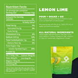 Tailwind Nutrition polvo limón-lima en primer plano, textura fina fácil disolver