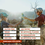 Botella deportiva con Tailwind Recovery en ruta, marca Tailwind, hidratación eficaz