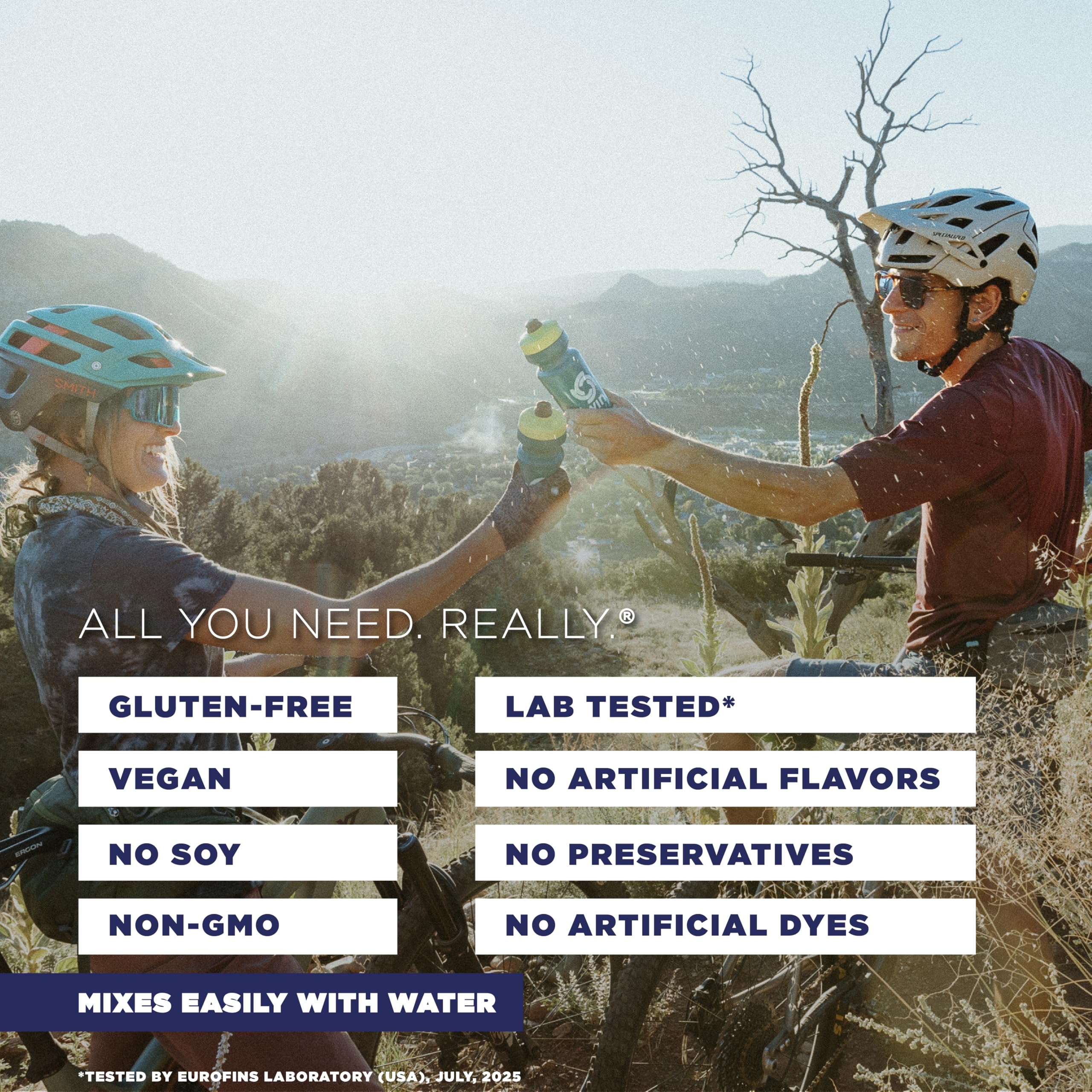 Cuchara con porción de Tailwind Recovery Mix en polvo, foco en 20 g proteína