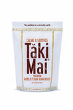 Taki Mai frente del paquete mostrando el envase y tamaño, conveniencia y origen Fiji