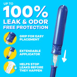 Tampax aplicador extensible desplegado para inserción fácil