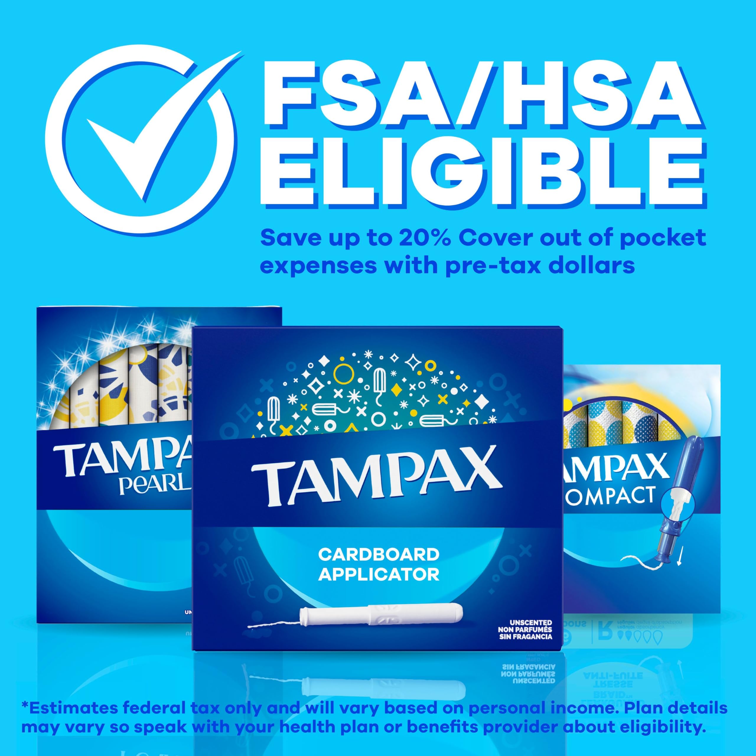 Tampax embalaje de 40 unidades listo para almacenamiento