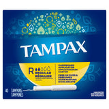 Tampax frontal mostrando paquete de 40 y confianza diaria