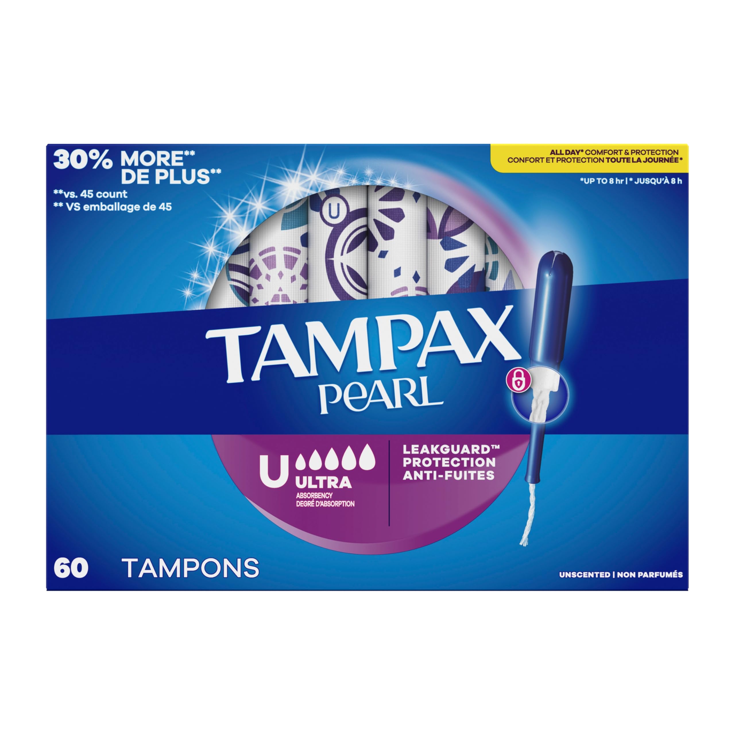 Tampax Pearl guardado en bolso para protección durante el día