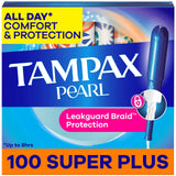 Tampax frontales del empaque mostrando cantidad y beneficio de protección