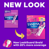 Tampax Radiant aplicador listo para inserción con agarre cómodo