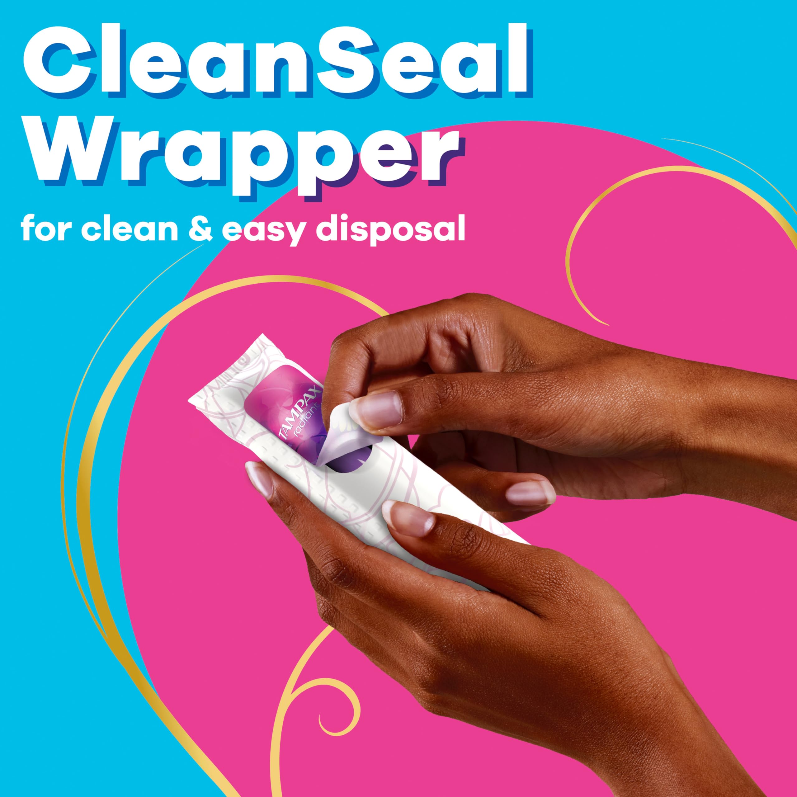 Tampax Radiant CleanSeal envoltura individual para eliminación limpia