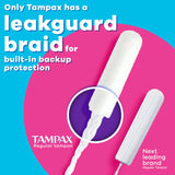 Tampax Radiant detalle de la trenza LeakGuard para mayor protección