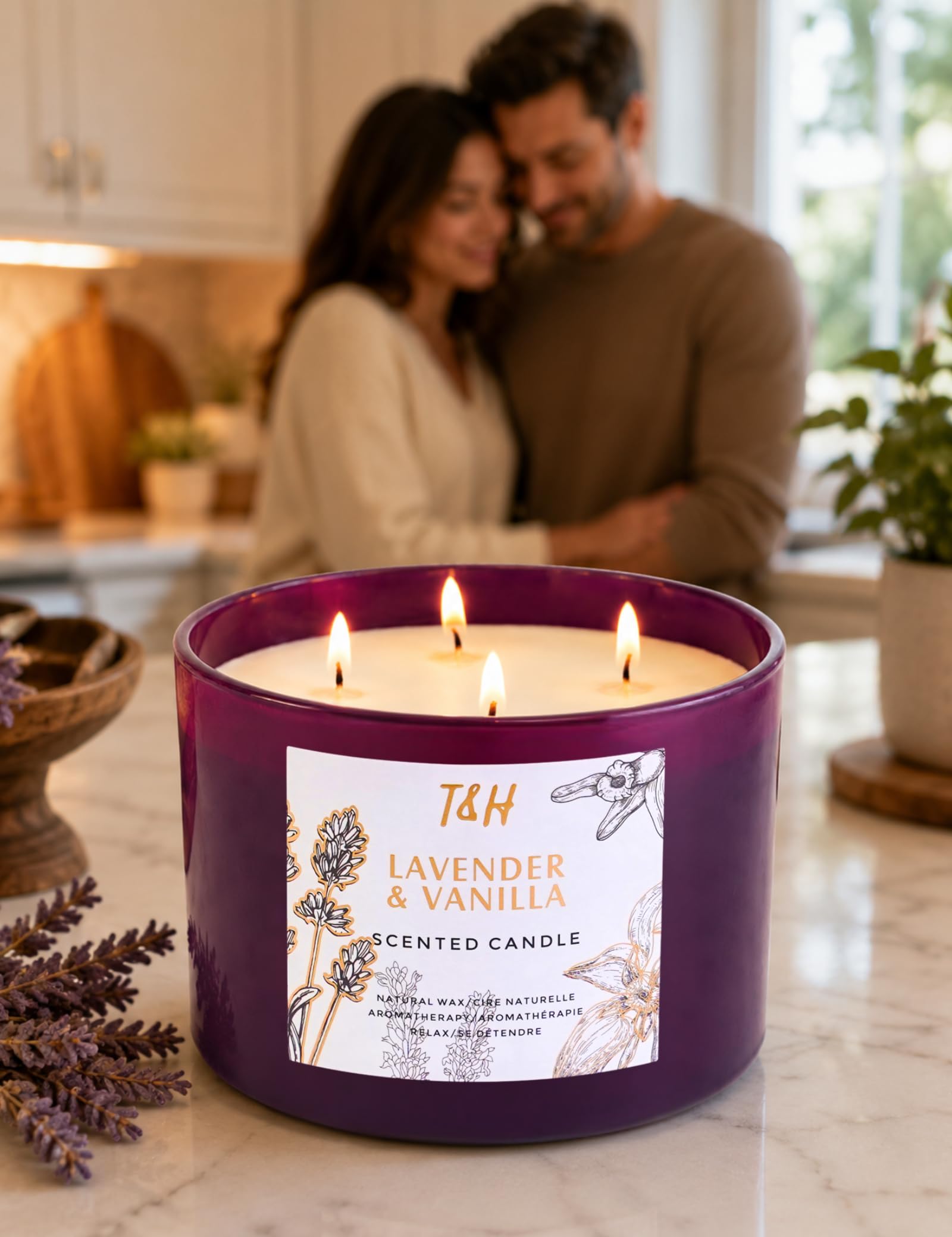 T&H cuatro mechas de algodón para combustión pareja y aroma constante