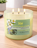 T&H vela junto a objeto para comparar tamaño y capacidad de 15.8 oz