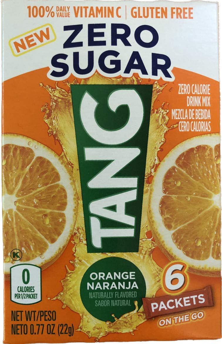 Tang frente del empaque con 36 sobres portátil y vitamina C