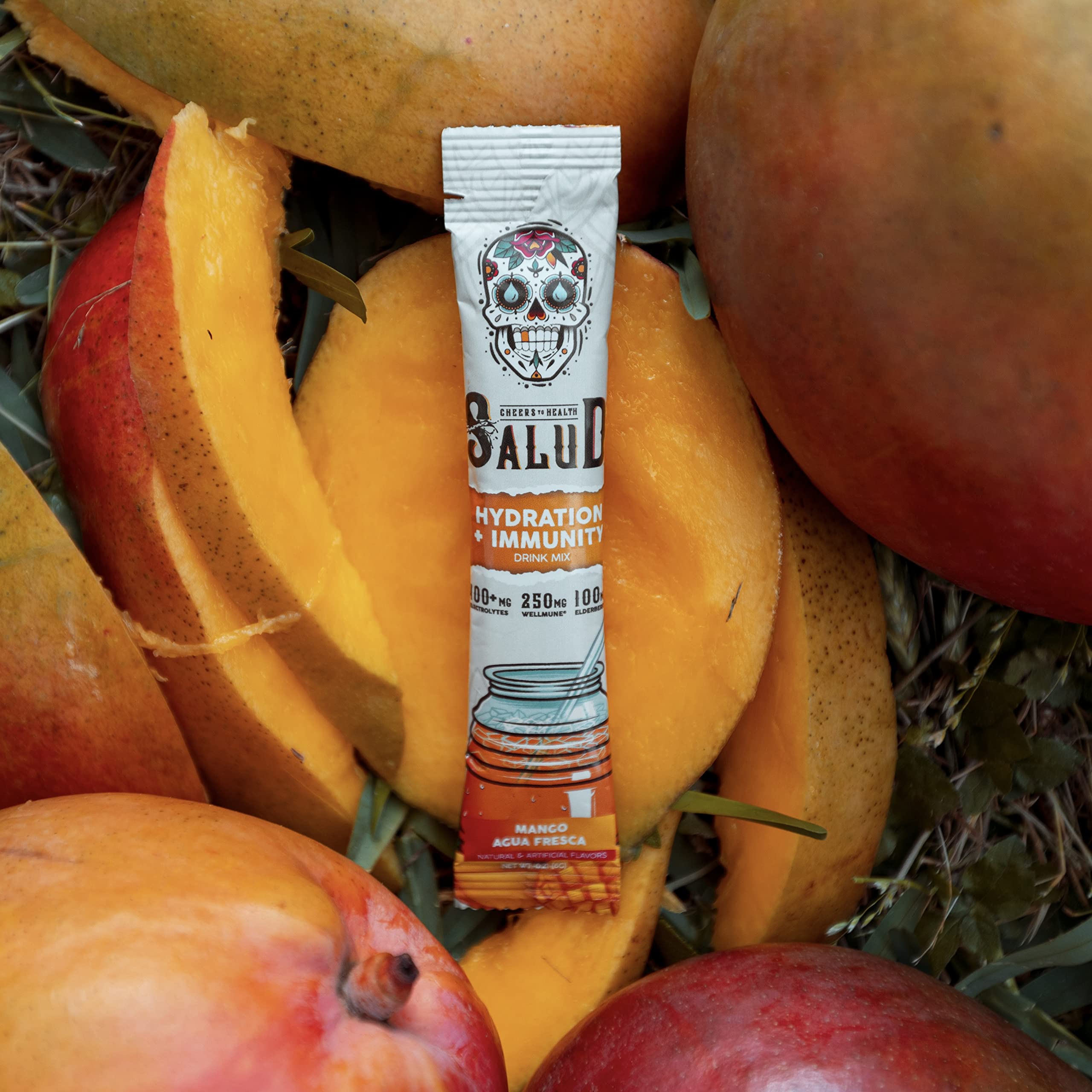 Taste Salud escena de picnic mostrando sabor mango y experiencia refrescante