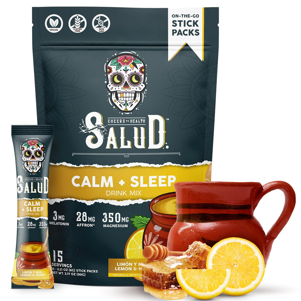Taste Salud frente del empaque mostrando 15 sobres y beneficios claros