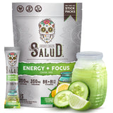 Taste Salud vista frontal del empaque mostrando sobres y beneficios rápidos