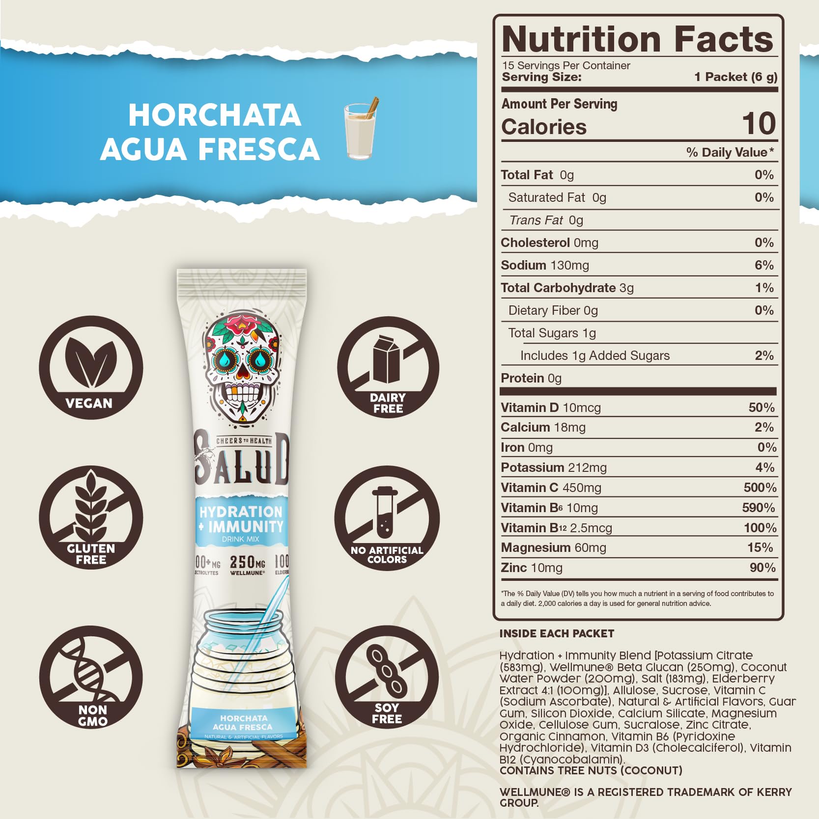 Taste Salud bebida horchata en vaso, aspecto cremoso y refrescante