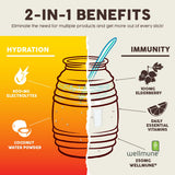 Taste Salud ingredientes con saúco y mango destacando antioxidantes naturales