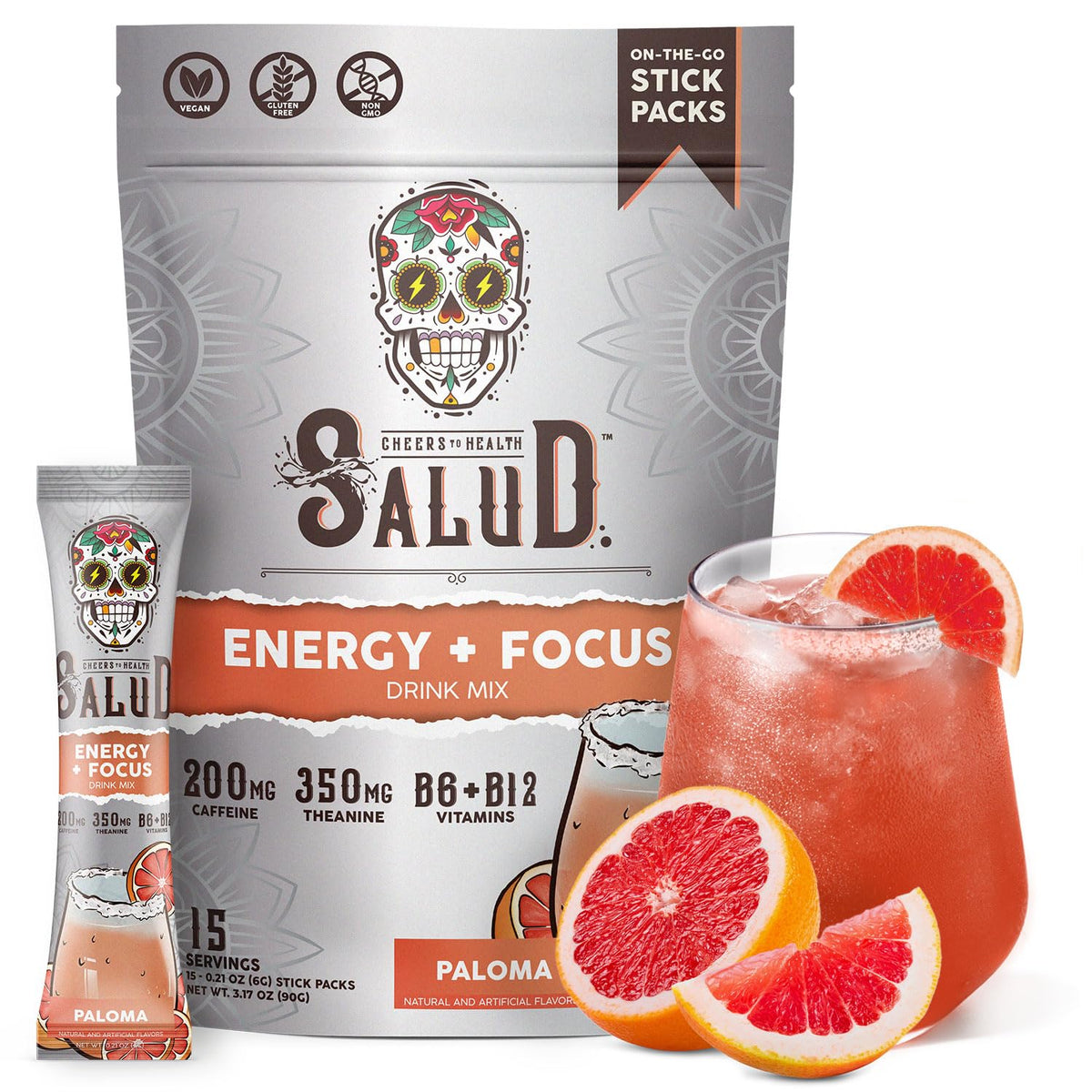 Taste Salud paquete frontal mostrando sobres y beneficios visibles