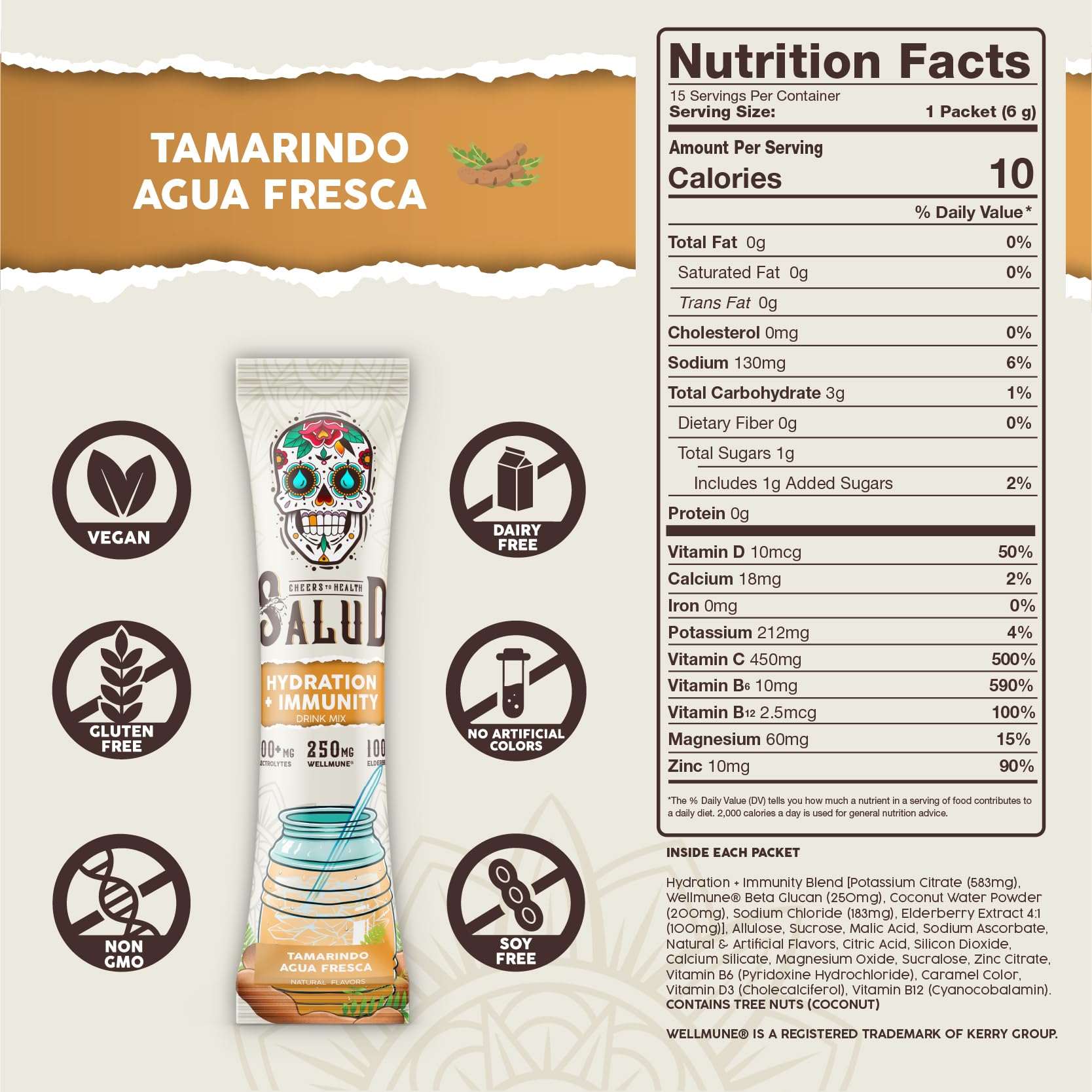 Taste Salud polvo textura en cuchara, mezcla fácil y homogénea