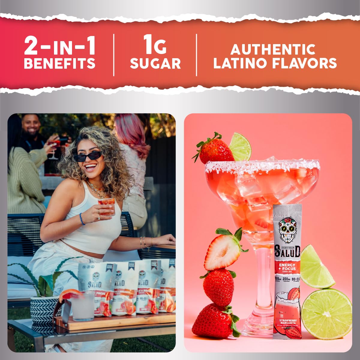 Taste Salud sobre individual Strawberry Margarita listo para usar y llevar