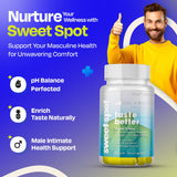 TASTE THE SWEET SPOT etiqueta en primer plano con ingredientes y dosificación visible