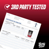 TASTY GAINS envase abierto con gominolas listo para consumo