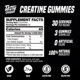TASTY GAINS etiqueta con ingredientes y datos nutricionales para mayor transparencia