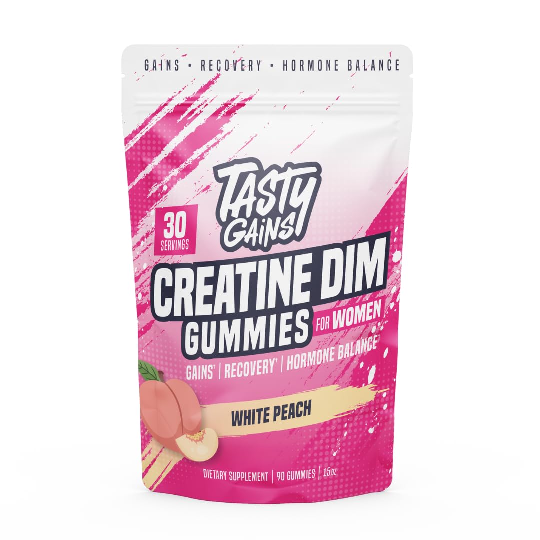TASTY GAINS frasco delante con diseño claro y beneficio práctico