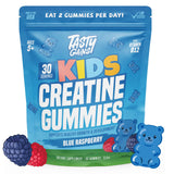 TASTY GAINS frasco frontal mostrando 60 gominolas y diseño colorido