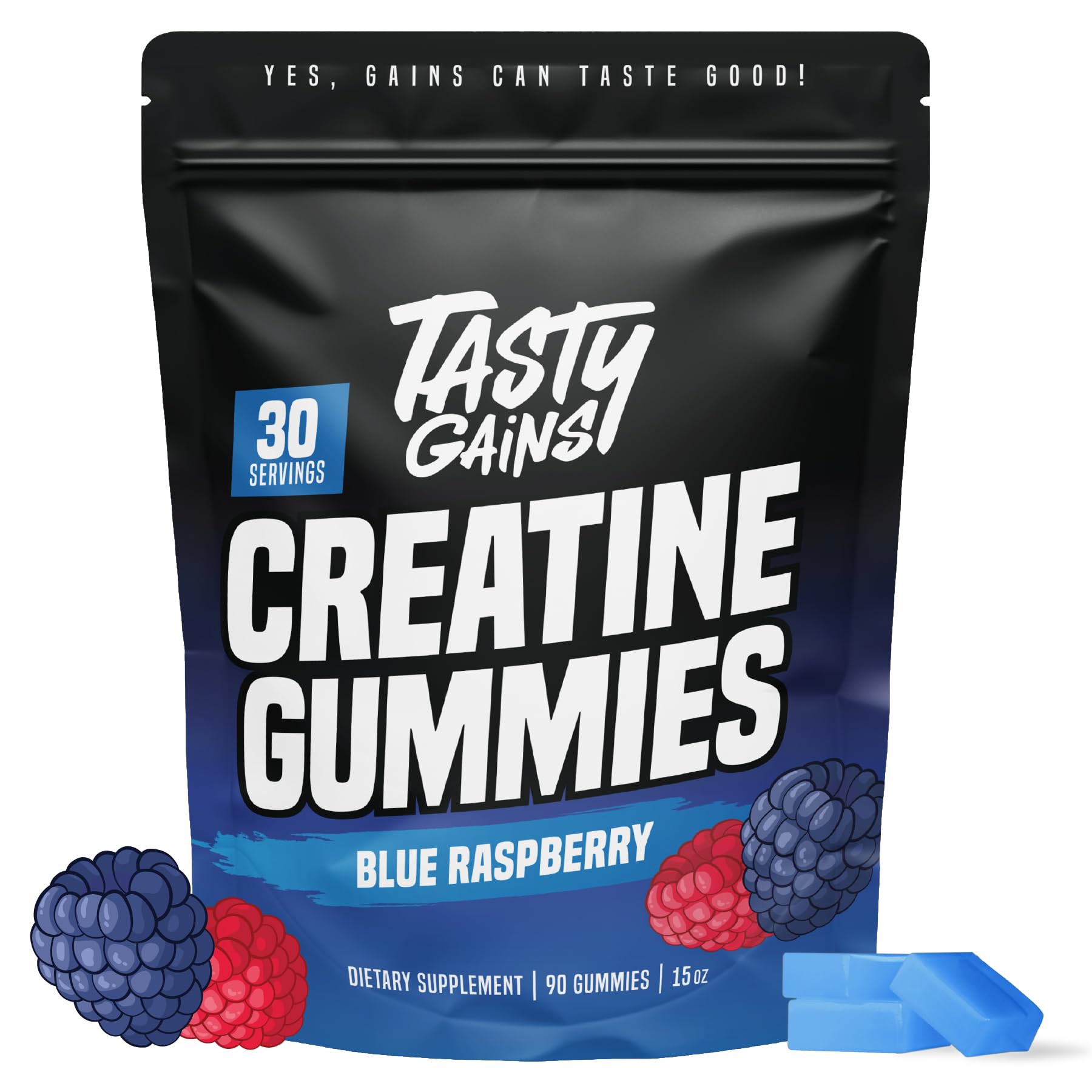TASTY GAINS envase frontal mostrando el tamaño y diseño, ideal para identificar el producto