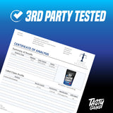 TASTY GAINS gominolas en la mano para mostrar porción práctica y portabilidad