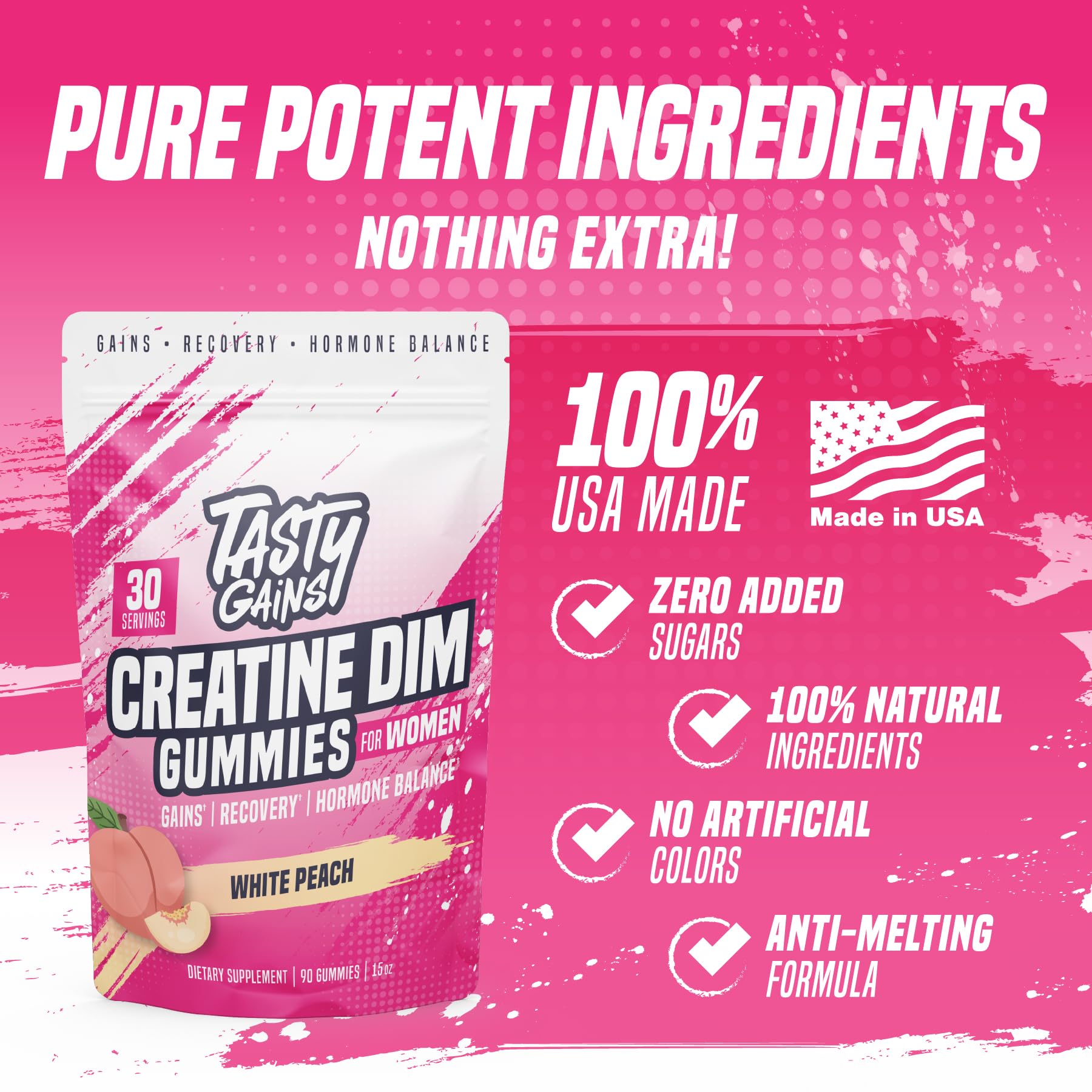 TASTY GAINS gomita en mano lista para tomar y mejorar entrenamientos