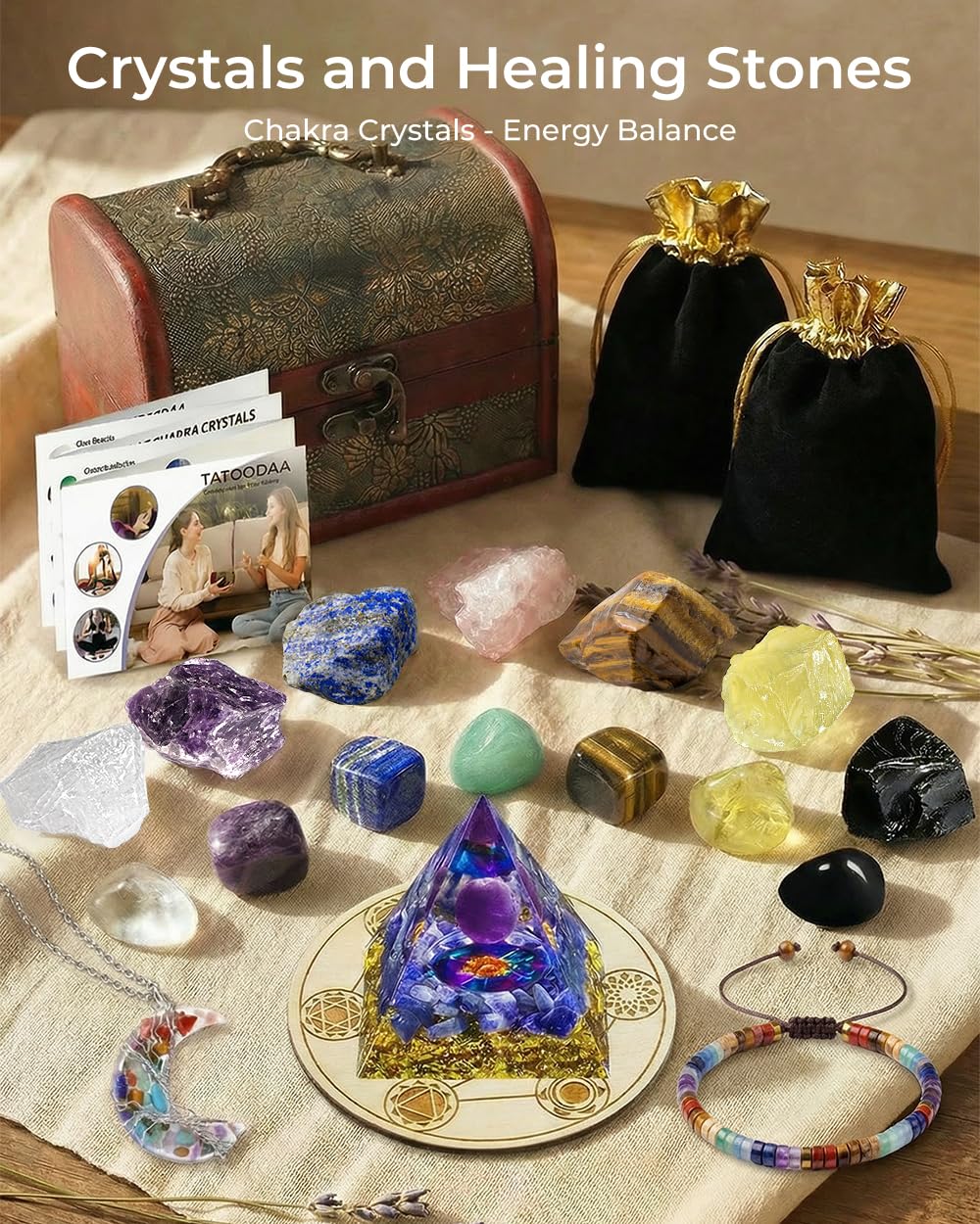 TATOODAA siete piedras de chakras alineadas para armonizar