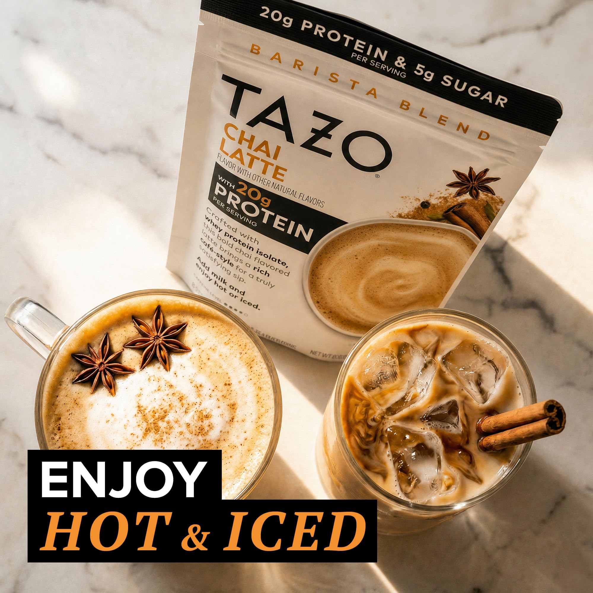 TAZO especias chai (canela, cardamomo) que aportan sabor