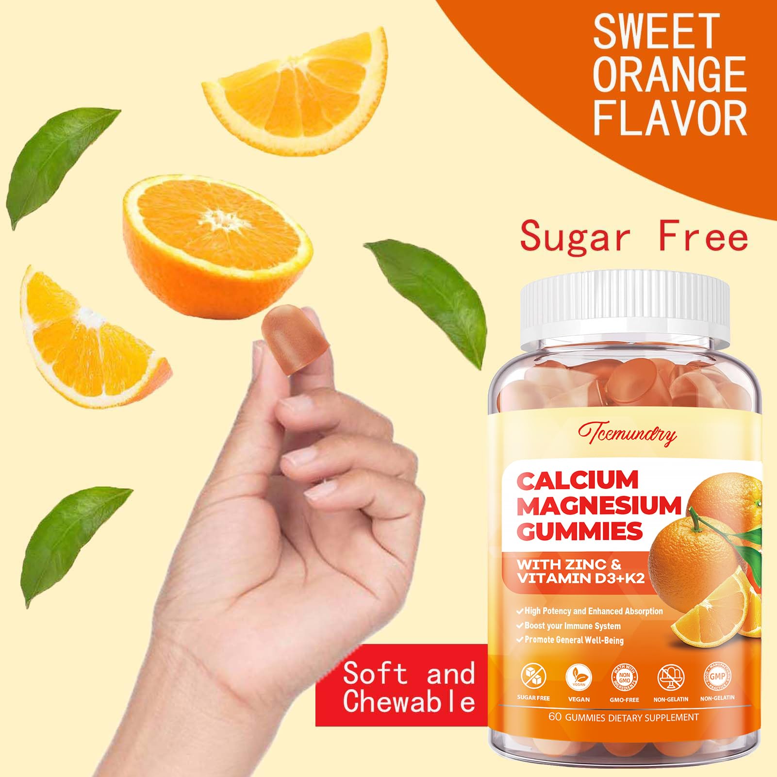 Tcemundry gomita cercana con color naranja y sabor apetecible