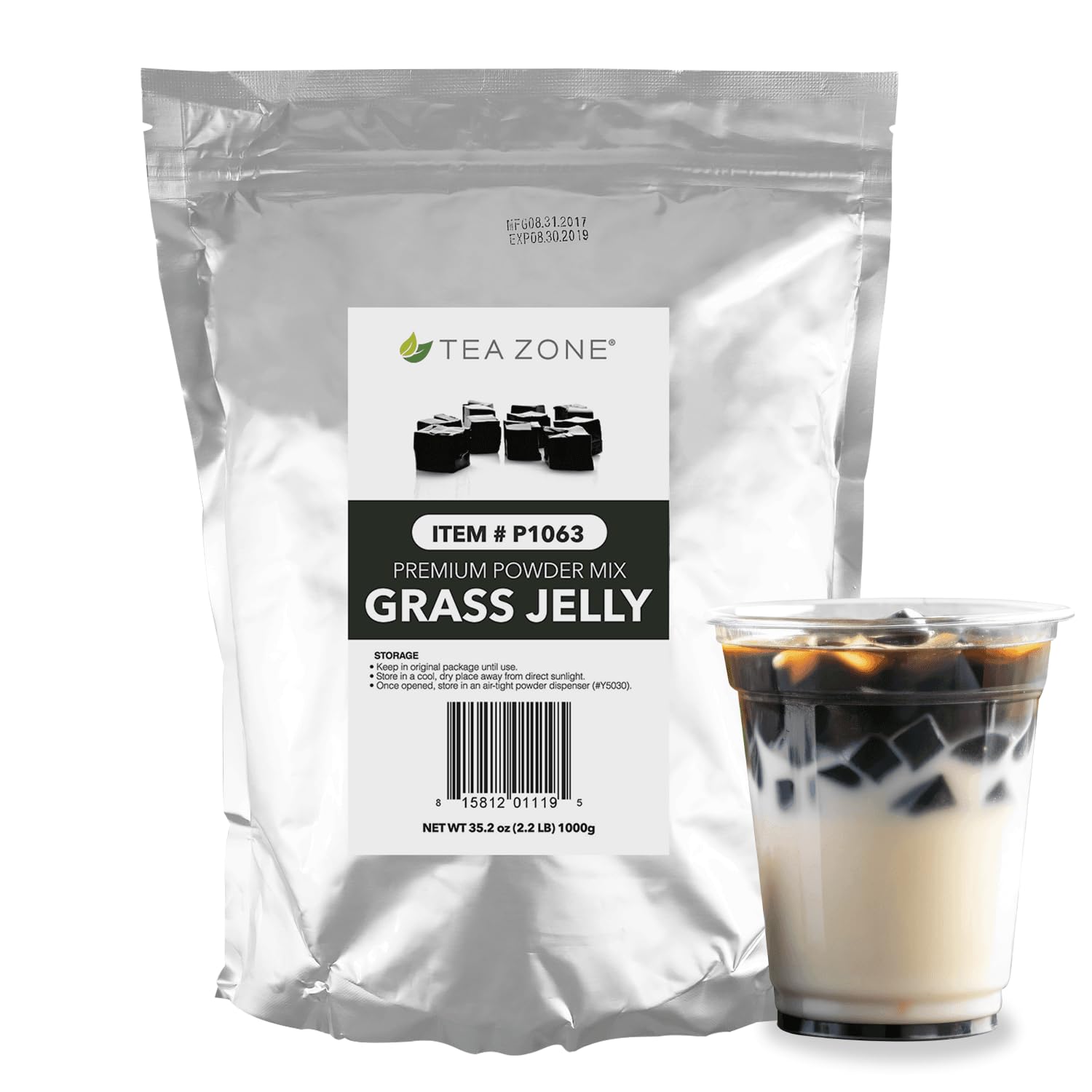Tea Zone empaque frontal mostrando bolsa de 2.2 lb y practicidad