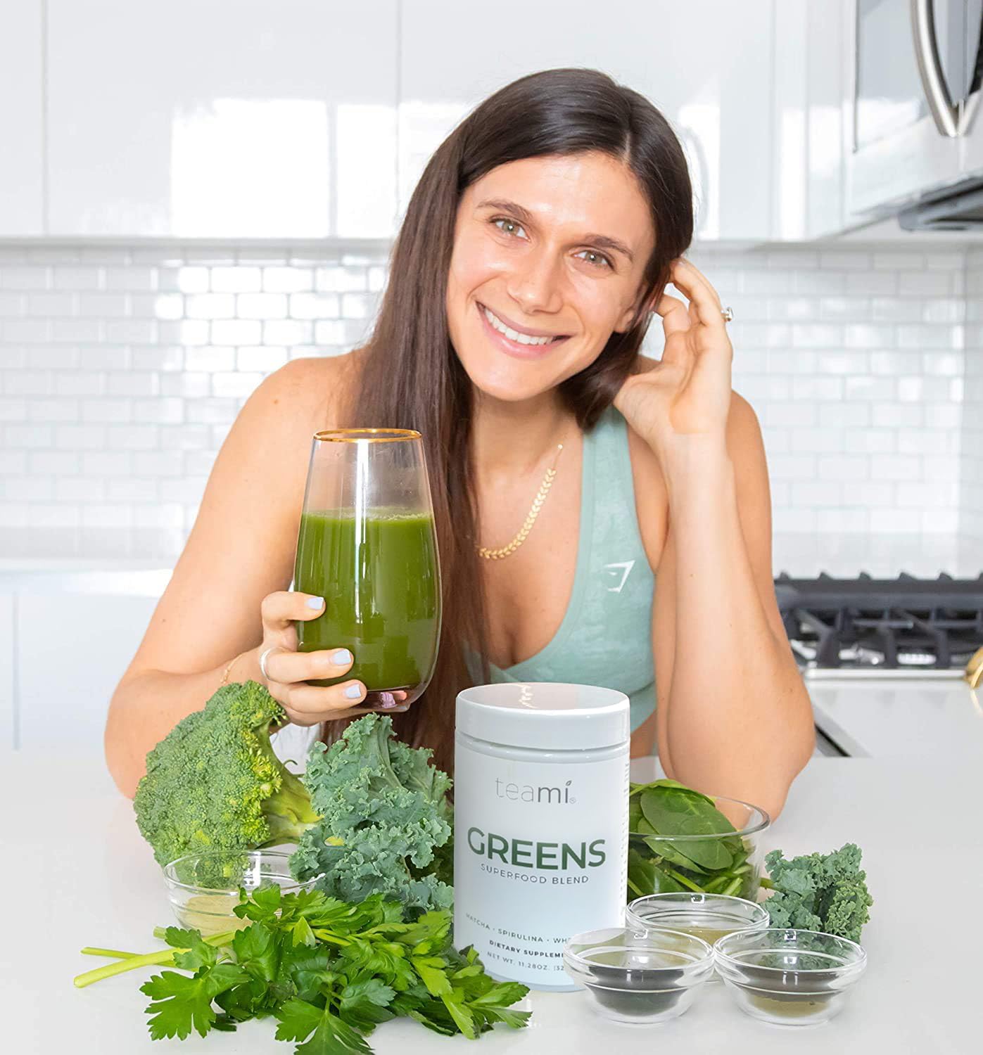 Teami etiqueta nutricional con lista de ingredientes orgánicos clara