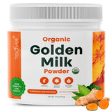 Teaveli envase frontal Golden Milk mostrando el diseño y beneficio reconfortante