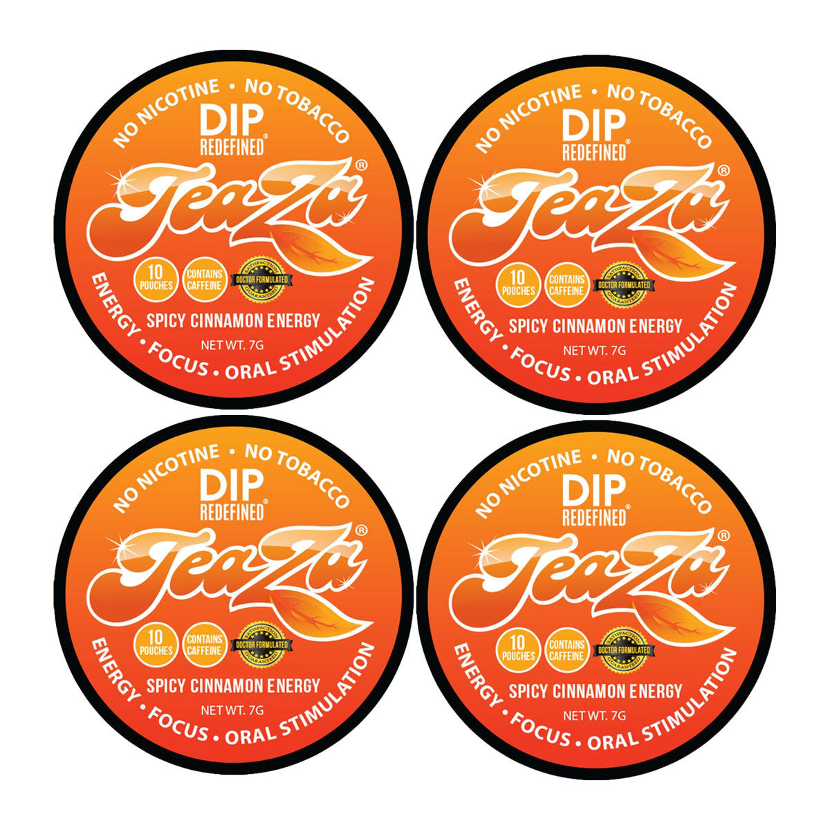 TeaZa empaque frontal Spicy Cinnamon mostrando el diseño y beneficios