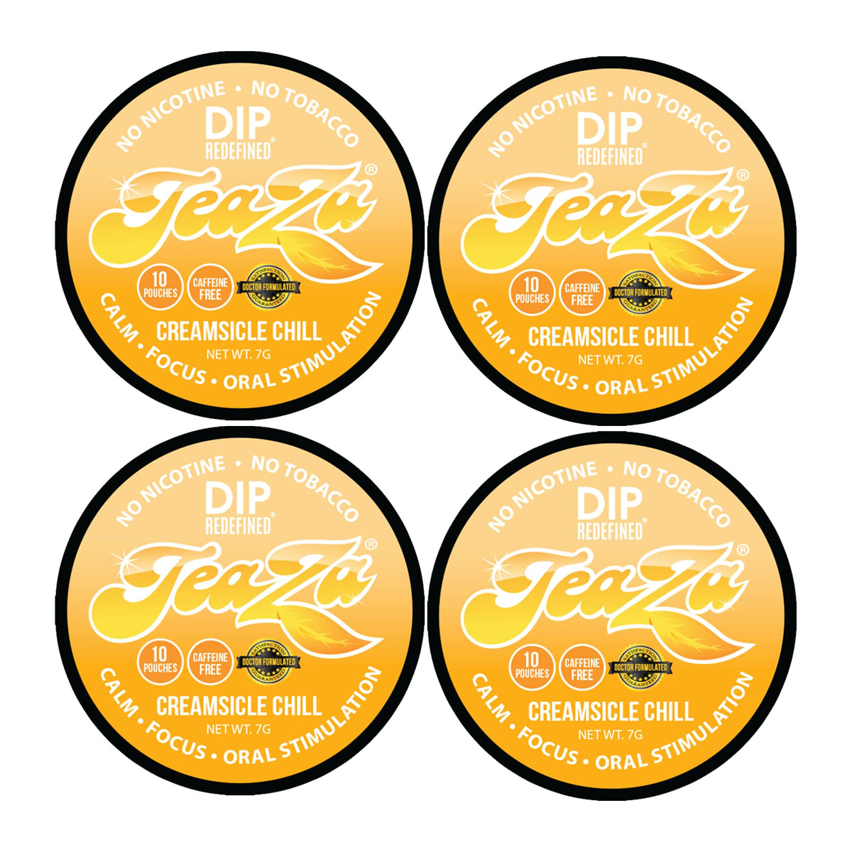 TeaZa empaque frontal Creamsicle Chill con diseño atractivo y frescura