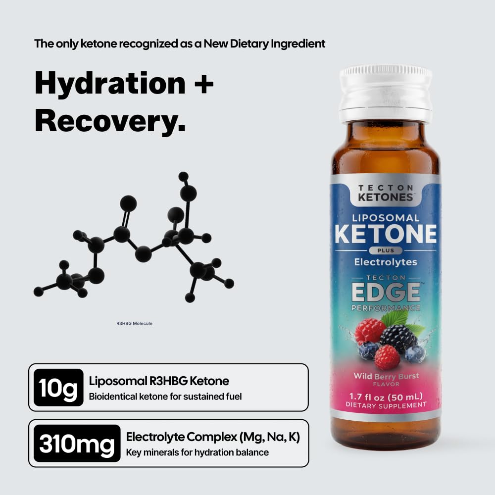 Tecton Ketones etiqueta detalle ingredientes, destaca 10 g D‑BHB y electrolitos