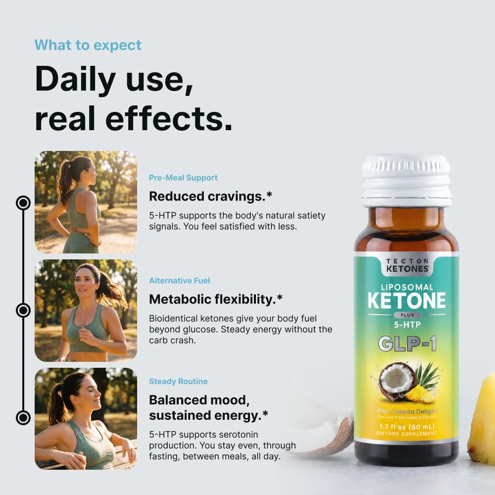 Tecton Ketones en rutina matinal junto a agua ilustrando integración diaria