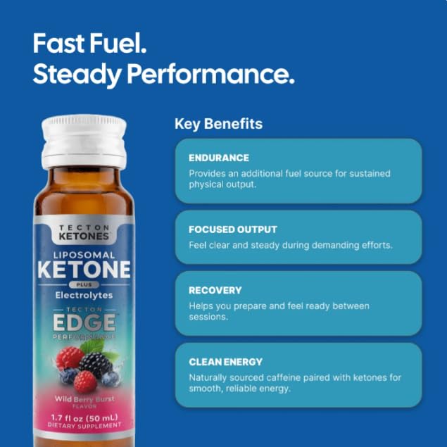 Tecton Ketones shot abierto textura líquida, muestra absorción rápida y liposomal