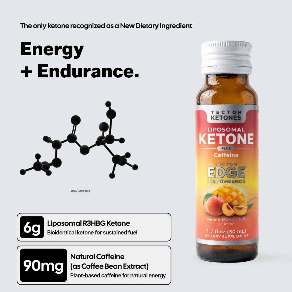 Tecton Ketones líquido durazno-mango textura clara, sabor agradable y natural